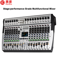 Console de mixage audio 8 canaux HuiDu HD-E8 avec effets DSP, égaliseur 7 bandes, USB, Bluetooth 5.0, écran LCD 4 pouces, alimentation fantôme 48V pour scène et conférence