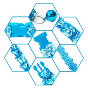<span class=keywords><strong>Collar</strong></span> de perro de poliéster de alta calidad, bonito anillo Airtag de puntos, función de liberación rápida trenzada, campana, cuello de gato pequeño, estampado de letras - Product Image 3