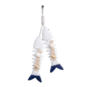 Ornement mural en bois de pin style méditerranéen en forme d'arête de poisson, décoration intérieure, forme irrégulière, lot multi-pièces - Product Image 4