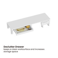 Rehausseur de bureau ergonomique en bois, grand support pour ordinateur portable avec tiroir et support de tablette réglable pour bureau à domicile