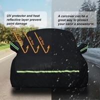 Wasserdichte Autoabdeckungen für 2007-2023 Smart Fortwo W451 (Schwarz) 190T Maßgefertigter Hochleistungs-Wasserschutz für Alle Wetterbedingungen im Freien