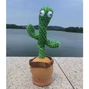 Wholesale Dancing Singing Repeating Talk Cactus Electric Plush Doll Funny Toy Shaking With LED Light