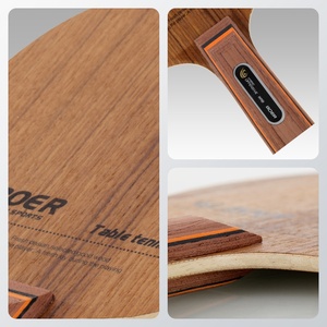 Raqueta de Tenis de Mesa <span class=keywords><strong>Boer</strong></span>, Hoja de 5 Capas de Madera de Teca Pura, Suave y Firme, Disponible con Empuñaduras Rectas y Horizontales para Tenis de Mesa y Bádminton - Product Image 3