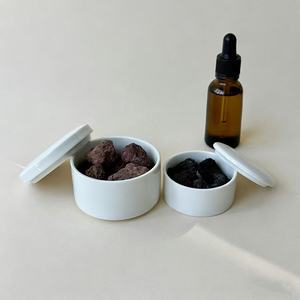 Modern Minimalist Glossy Ceramic Lava Stone Diffuser Natural Volcanic Rock Fireless Aromatherapy <strong>Small</strong> Decorative Ornament - Product Image 1