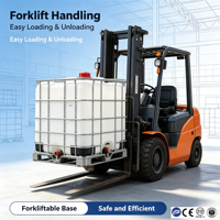 Conteneur intermédiaire en plastique HDPE de 1000 L pour le stockage de liquides, citerne IBC avec cage en acier galvanisé et palette pour chariot élévateur