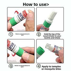 เครื่องพ่นจมูกสมุนไพรธรรมชาติของ<span class=keywords><strong>ไทย</strong></span>น้ำมันสะระแหน่และต้นชาเพื่อบรรเทาอาการไซนัส | การเดินทาง/ขับรถ/ชุดทำงาน6ชิ้น - Product Image 5