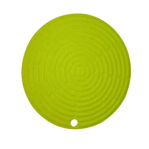 Silikon kauçuk Oval yuvarlak kaymaz dayanıklı ısıya dayanıklı yemek masası Placemat gıda Servcing silikon Placemats