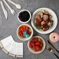 Vente en gros d'assiettes à couverts jetables écologiques Serviettes et boîtes repas pour restaurants Fournitures d'emballage alimentaire en papier