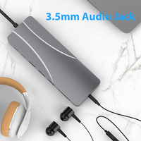 14 En 1 Dual para HDMI VGA RJ45 LAN 4K USB 3,0 5Gbps Estación de acoplamiento USB C Hub Adaptador multipuerto para productos de base Macbook Pro