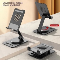 Support de téléphone portable et tablette pliable en alliage d'aluminium flexible avec rotation à 360 degrés, hauteur réglable, support de bureau