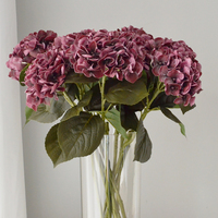 Fleur artificielle en latex à toucher réel, hortensia réaliste, fleur artificielle en gros, arrangements floraux et décorations pour la maison et les mariages