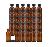 Bouteille ronde Boston en verre ambré de 500 ml avec compte-gouttes, vaporisateur, distributeur de savon moussant, d'huile ou de sérum