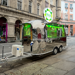 Remolque Móvil para Bebidas, Camión de Helados de Acero Inoxidable, Remolque de Comida Móvil, Carrito de Comida Callejera, Remolque para Venta de Jugos - Product Image 4