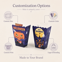 Boîte à Popcorn Personnalisée pour Halloween, Vente en Gros, Boîte à Collation en Carton à Bord Festonné pour Popcorn, Bonbons, Biscuits, Cadeaux de Fête