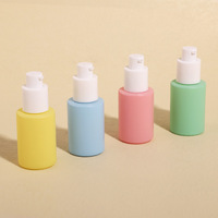 Bunte weiße Pumpe 30ml Flasche Frosted Flat Shoulder ätherisches Öl Serum Glasflasche