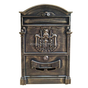 मेलबॉक्स वॉल माउंट, बड़ी क्षमता लॉकेबल मेलबॉक्स, घरेलू सजावटी के लिए विंटेज धातु मेलबॉक्स, सुरक्षा फांसी काले मेलबॉक्स - Product Image 1