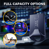 Clé USB 128 Go, 64 Go, haute capacité, haute vitesse, USB 3.0 pour le stockage vidéo, gravure personnalisée du logo, porte-clés OEM, boîtier métallique