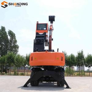 รถขุดขนาดเล็ก SHANDING จัดส่งฟรี รถขุดล้อยางจีน 8 ตัน 8.5 ตัน รถขุดล้อยาง CE EPA Euro 5 รถขุดล้อยางแบบมีห้องโดยสาร - Product Image 6