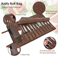 Portable personnalisé OEM/ODM stockage d'outils étanche cuisine outil couteau rouleau sac ciré toile sac à outils