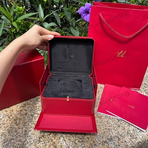 Tùy Chỉnh Giả Da Màu Đỏ Hình Bát Giác Thiết Kế Đồng Hồ Lưu Trữ Trường Hợp Giấy Sang Trọng Hộp Quà Tặng Cho Đồng Hồ Và Cổ Tay Đồ Trang Sức Bao Bì - Product Image 3