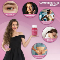 Bonbons gélifiés véganes 10-en-1 au safran pour la mémoire, le sommeil, la santé oculaire et le soutien immunitaire, marque privée, logo personnalisé, pour adultes et enfants, sans OGM, faible teneur en gras