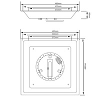 Kit de brûleur de foyer carré certifié 480*480 mm, avec bac en acier inoxydable, régulateur de propane et allumage électronique