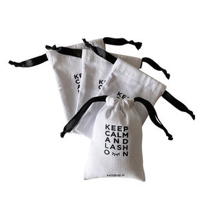 9x14cm pochette en coton blanc écologique stockage de maquillage réutilisable pour faux cils et outils de beauté - Product Image 6