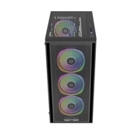 Boîtier PC Gamer ATX Mid Tower avec panneau latéral en verre trempé fait maison, RGB, alimentation et USB 3.0