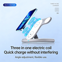 Chargeur sans fil pliable 3 en 1 rapide 15W avec alignement magnétique pour iPhone pour Apple Watch pour AirPods