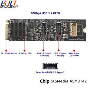 2 * Adaptateur de carte d'extension USB 3.2 Type-E vers interface M.2 NGFF NVME M-Key pour ordinateur de bureau - Product Image 2