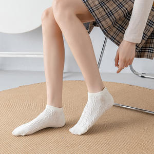 5 çift/grup çorap kadın kısa ayak bileği düşük kesim tekne çorap kiti pamuk beyaz sevimli okul yaz spor çorapları - Product Image 3