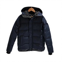 Veste matelassée unie orange et noire pour homme, manteau d'hiver, col montant, fermeture éclair, décontractée, imperméable, longueur standard, streetwear
