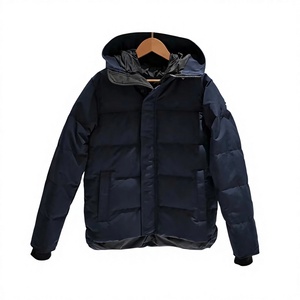 Blouson matelassé pour homme, orange et noir, col montant, fermeture éclair, décontracté, imperméable, longueur standard, à capuche - Product Image 6
