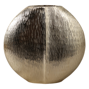 Vaso rotondo moderno in metallo con finitura in alluminio glamour per soggiorno, ufficio, centrotavola decorativo. - Product Image 4
