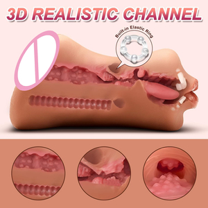 Godet de masturbation imperméable pour hommes, modèle anal, double tête, trois cavités, simulation de sexe oral, jouet sexuel pour adultes - Product Image 6