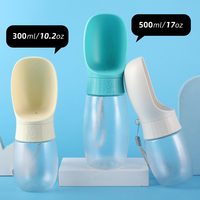 Distributeur de bouteilles d'eau pour chiens anti-fuite portable avec bol en plastique de qualité alimentaire pour animaux de compagnie