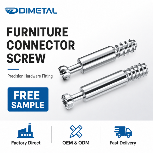 Three In One Furniture Cam Lock Screw Metal Dowel Bolt For Wooden Panel Cabinet Assembly