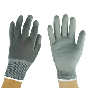 Black PU Gloves Mechanic Electronic Work Suit PU Glove Safety Work Glove