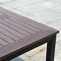 Ensemble table et chaises d'extérieur en alliage d'aluminium résistant aux intempéries, table longue pour cafés, salons de thé, balcons, cours, terrasses