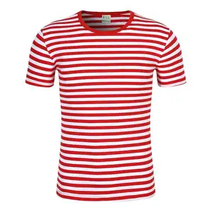 Wholesale popular across strip men's t-shirts naval style men's jersey t-shirts top quality cotton cheap striped t shirt