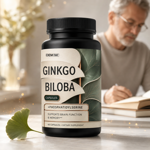Cápsulas de Ginkgo Biloba <span class=keywords><strong>y</strong></span> Fosfatidilserina Personalizadas OEM, Píldoras de Extracto de Plantas <span class=keywords><strong>para</strong></span> el Cerebro, <span class=keywords><strong>para</strong></span> Mantener la Concentración Diaria - Product Image 1
