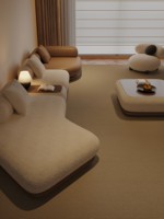 Juego de Sofás Esquineros de Diseño Italiano Minimalista y Forma Personalizada para Casas Grandes y Salas de Estar de Villas, que Irradian un Lujo Ligero y un Encanto Sofisticado