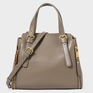 Elegante Bolso de Hombro Cruzado de Piel Genuina de Vacuno para Mujer, Versátil, con Cremallera, de Moda, Tipo Cubo, de Capa Superior - Product Image 1