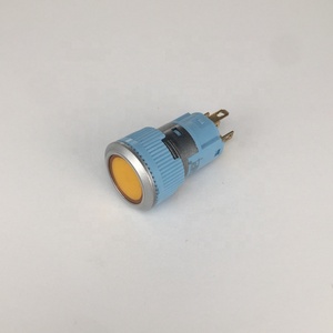 Rohs 3A saklar tombol tekan lampu LED titik tertutup plastik kepala datar 16mm - Product Image 3