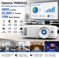 Projecteur professionnel Optoma YDW5512 DLP 720P, 3800 lumens, résolution WXGA 1280x800 et prise en charge 3D Blu-ray