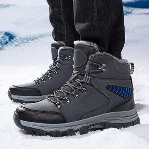 Hiver Mode Bottes de randonnée hautes Doublure polaire Coton chaud 48 Plus Size Outdoor Mountaineering Shoes Thick Hiking Boots - Product Image 3
