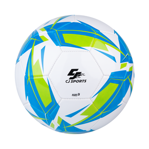 CJ Sports Balón de fútbol duradero Azul Amarillo PVC Cuero/Caucho/PU 350-370g Cosido a máquina para todas las edades-Recreatio - Product Image 2