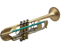 Eastern Music Bb Soprano Heavy Trumpet Gold Brass 11.66MM Bore Durable TR-550GT Brushed Clear Lacquer Finish Carry Case