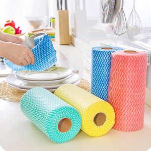 Serviettes <span class=keywords><strong>de</strong></span> cuisine jetables Non tissées Spunlace, point <span class=keywords><strong>de</strong></span> rupture, chiffon <span class=keywords><strong>de</strong></span> nettoyage, lingettes sèches et humides <span class=keywords><strong>en</strong></span> rouleau - Product Image 5