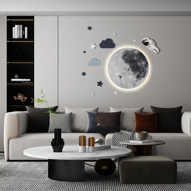 Moon LED Wall Light For Bedroom Kid's Room Foyer Living Room Coffee Bar Aisle Hallway Loft Indoor Home Lights